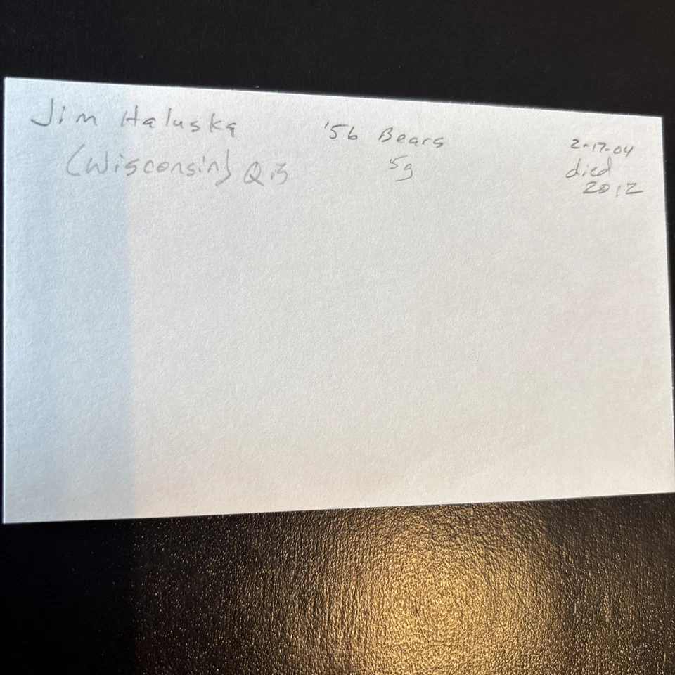 Jim Haluska (Wisconsin) QB 1956 Chicago Bears, Died in 2012. - Image 2 of 2