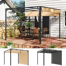 3 x 3(m) Garden Pergola with Retractable Roof and Roller Shade