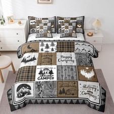 7 Piece Camping Comforter Set Queen,Rv Camper Bedding Set for Bunks Travel Tr...