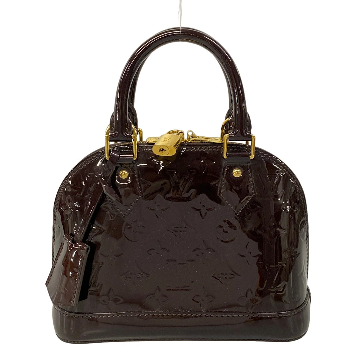 Louis Vuitton Alma BB Monogram Vernis Handbag M91678 Amarante Patent Leather (LV
