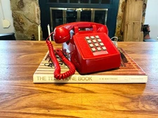 Vintage WORKING Western Electric 2500 Touch Tone Phone Bright Red Telephone