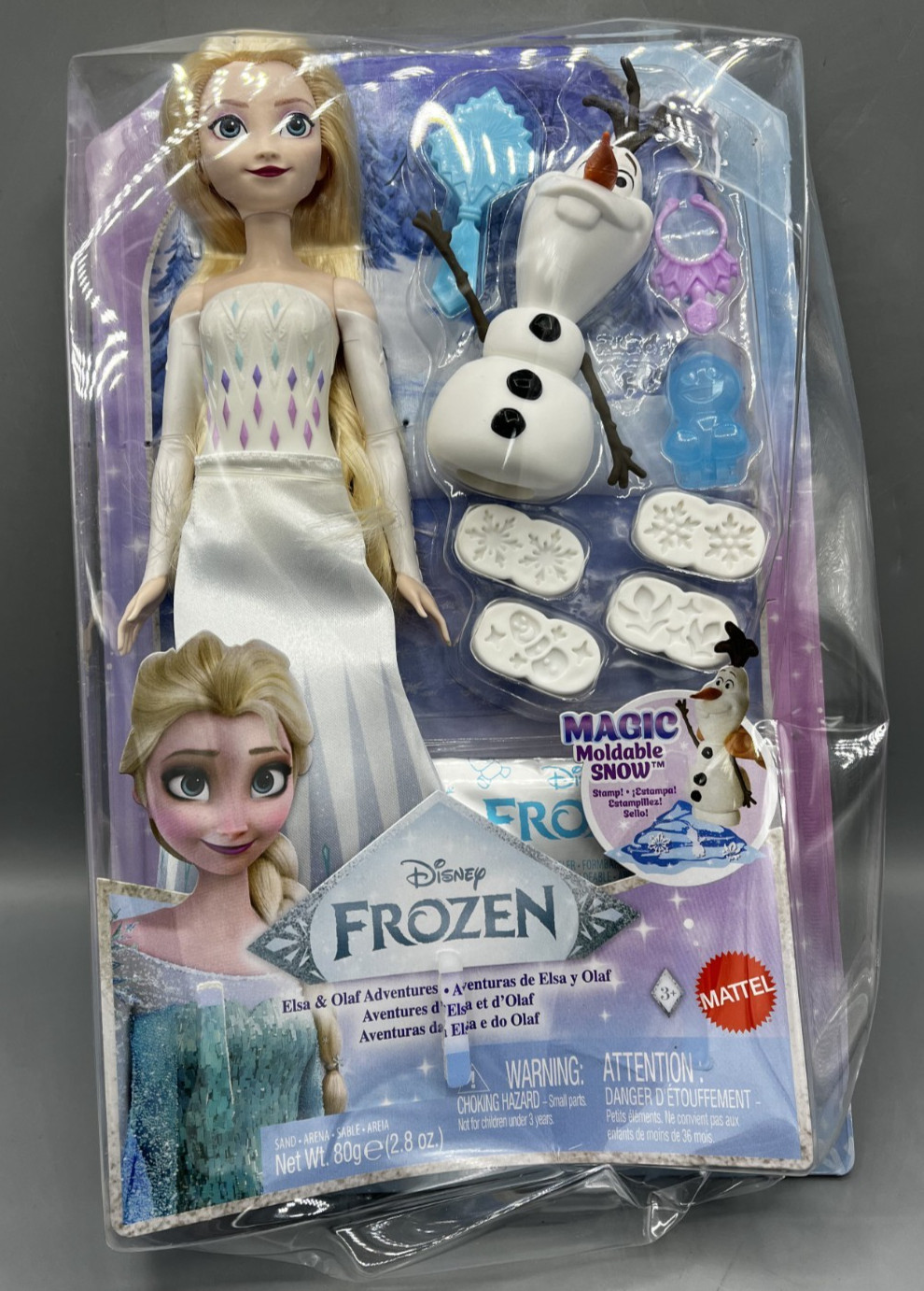 Disney Frozen Elsa & Olaf Fashion Doll (Magic Moldable Snow) NEW Dented Box