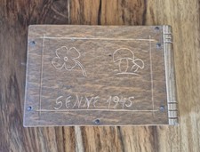 WW2 Trench Art or POW Wooden Box SENNE 1945 Somme France Carved Souvenir