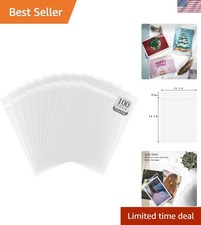 Pack of 100 Crystal Clear Resealable Storage Sleeves for 11x14 Art Photos