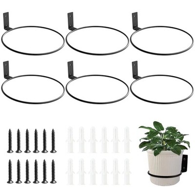 Neiteli 8 Inch Wall Mounted Plant Holder,Plant 8 lnch-6Pack, Black 