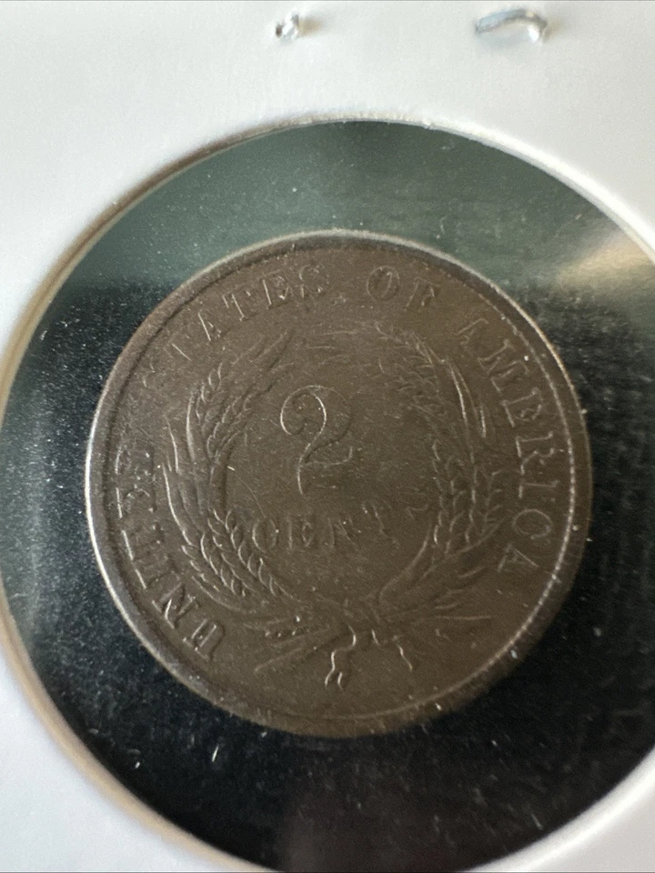 1865  2 CENT PIECE   PLAIN 5   AU DETAILS - Image 3 of 3