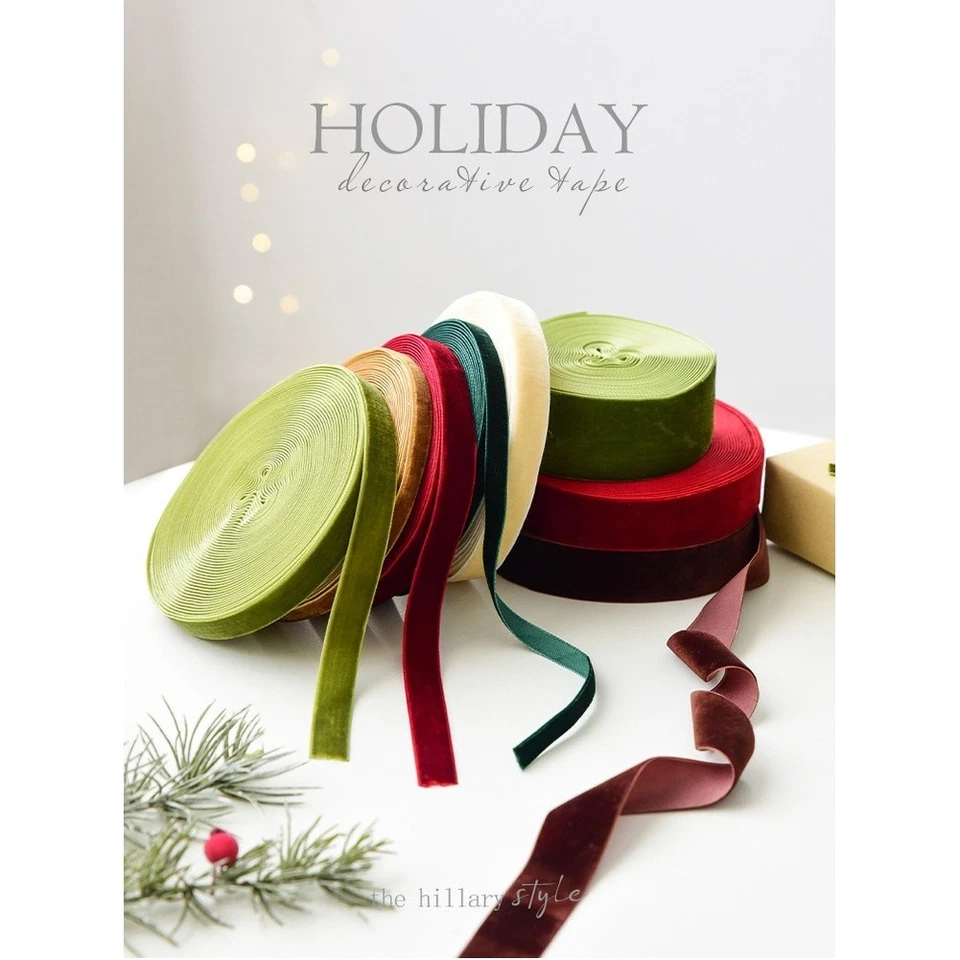10 Meter Cloth Velvet Ribbon with Flocking for Rustic Holiday Wrapping - Image 3 of 4