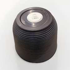 Large Black Ribbed Plastic Round Plant Pot 12 in Lightweight Indoor Outdoor