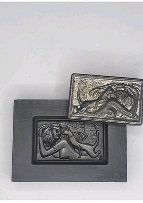 Woman With Cat 3D Graphite Ingot Mold for Gold Silver Copper Casting Refining