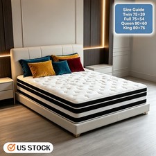 12''/14" Twin Full Queen King Mattress Gel Memory Foam Hybrid Spring Bed In Box
