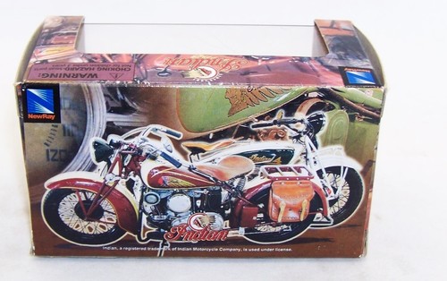 1:32 2004 Newray 1912 Indian V-2 Motorrad rot Neu in OVP #06066 - Bild 3 von 6