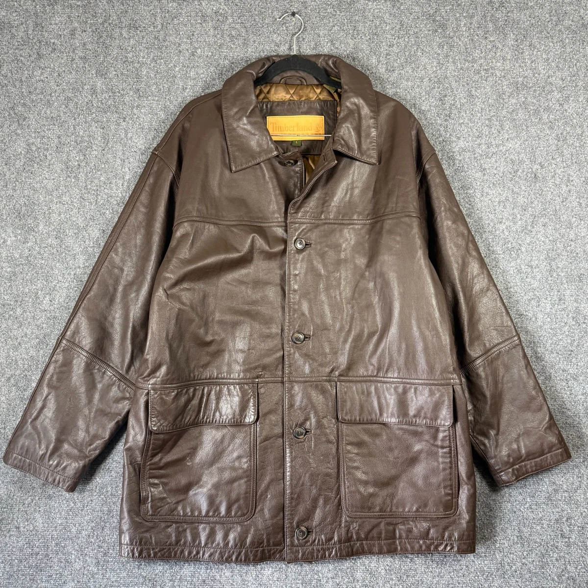 Timberland Leather Outer Shell Brown Coats, Jackets & Vests for