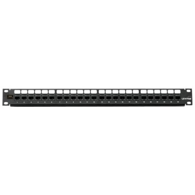 Leviton 69270-U24 Flat 24-Port Cat 6 Patch Panel with Cable Management Bar