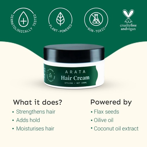 Arata Styling Hair Cream Boosts Moisture in Curly Hair - 100gm - Picture 2 of 9