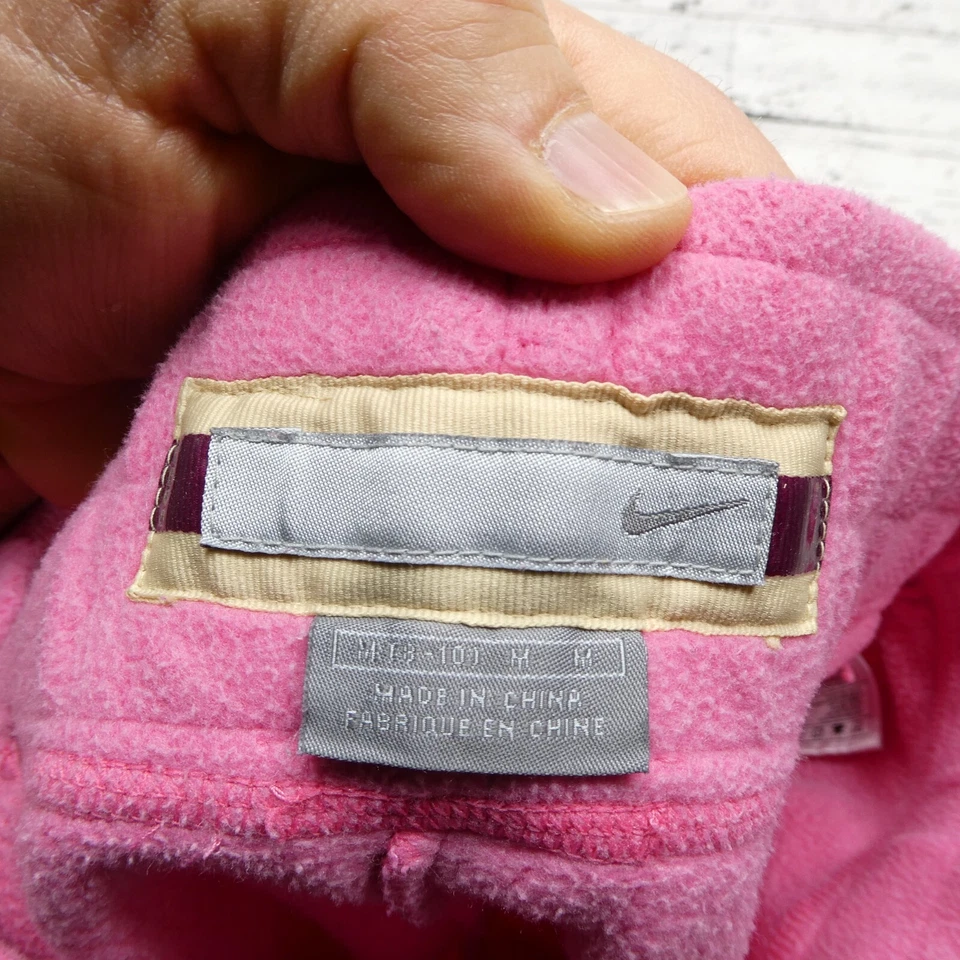 Vintage Nike Sweatpants Girls Size M (8-10) Pink Fleece Athleisure Pants - Image 3 of 4