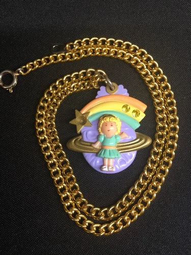 Polly Pocket Mini 💛 1992 - Polly Pocket Shooting Star Necklace Chain 6.4.