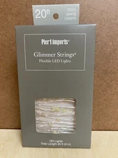 NEW!!! 20 FT. LONG!!! PIER 1 IMPORTS GLIMMER STRINGS LED LIGHTS WHITE 120 LIGHTS