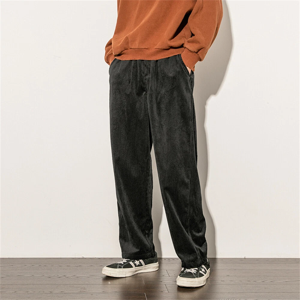 Mens Jogging Corduroy Pants Athletic Running Sweatpants Casual Hip Hop Trousers