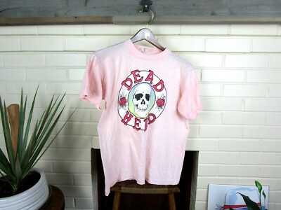 Vintage Grateful Dead Head T-shirt Pink Skull Rose Skate Surf Thrasher Pushead 