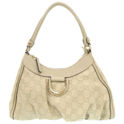 AUTHENTIQUE vente GUCCI 190525 sac à bandoulière Gucci ssima abbaye cuir crème