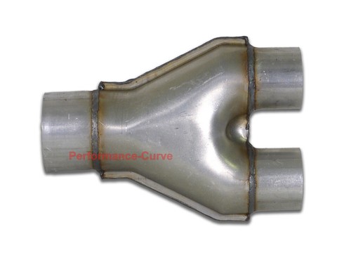 Single 3" / Dual 2.25" Y Pipe Universal Custom Exhaust Aluminized SU6-3 - Picture 2 of 3