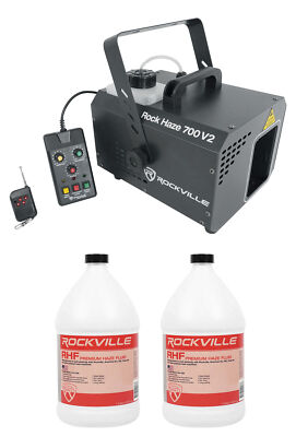 Rockville ROCKHAZE 700 CFM DMX Water Based DJ/Club Haze Machine+(2) Gal Fluid