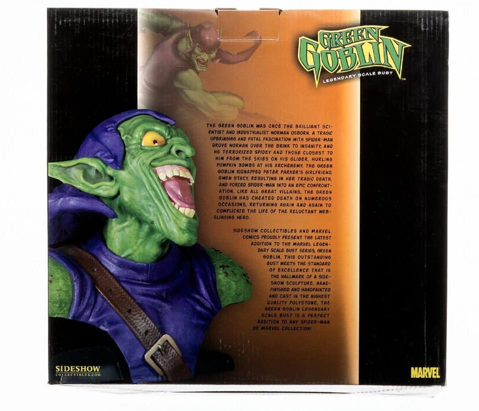 全新/密封! Sideshow GREEN GOBLIN Legendary Scale Bust Limited #14/400 带盒 — 第 4/4 张图片