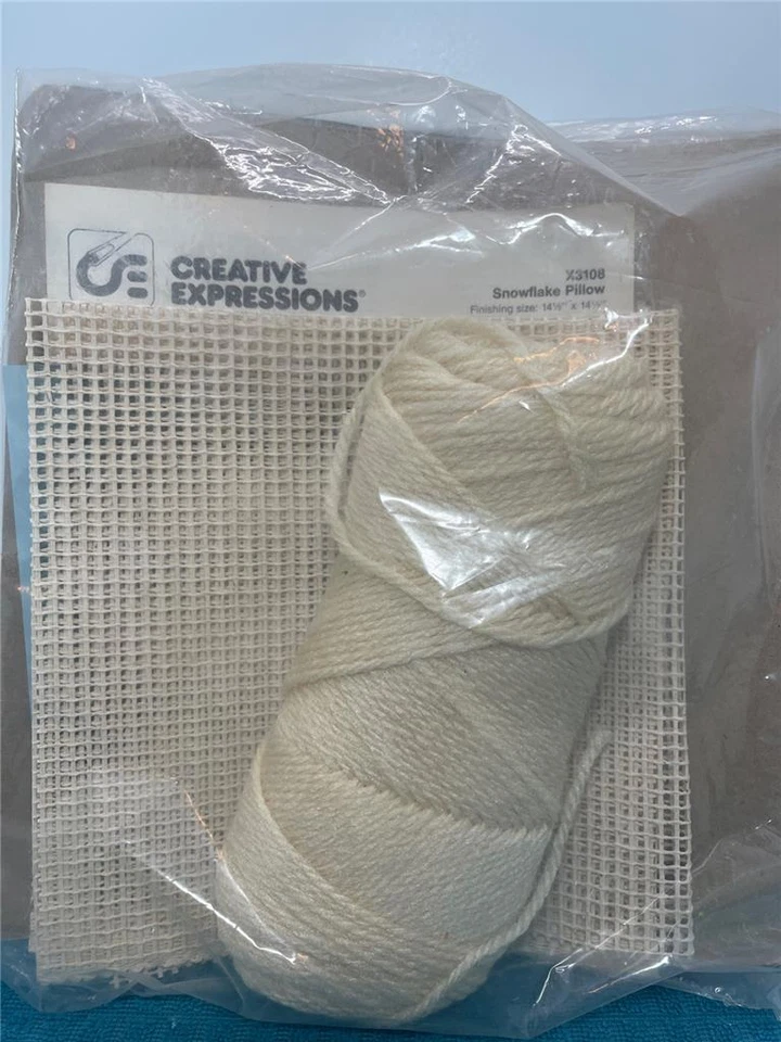 CREATIVE EXPRESSIONS Needlepoint Kit - SNOWFLAKE PILLOW 14.5" Square - Image 3 of 3