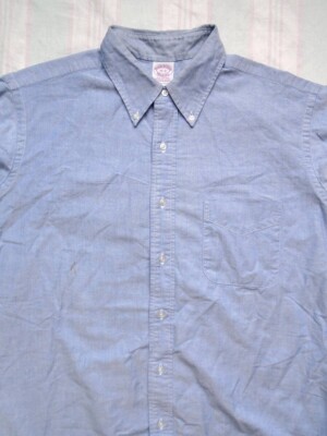Vintage 80s 90s Brooks Brothers Makers Shirt Mens 17-3 Blue Button