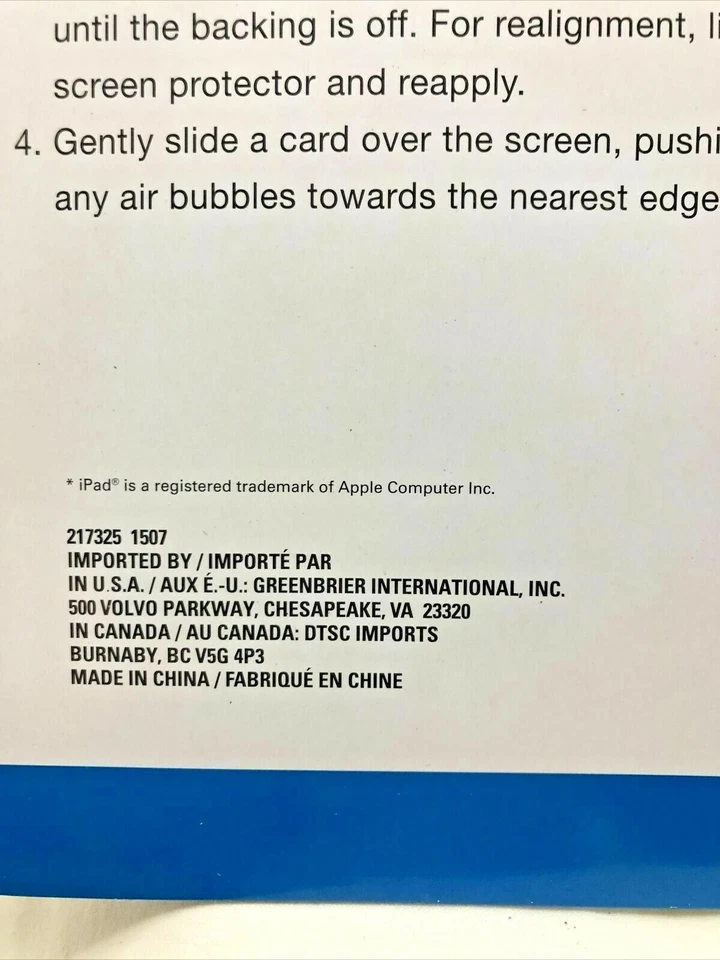 (NEW) Tablet Screen Protector (fits iPad ) 7 1/8” x 9 1/4” GLOSSY Finish  - Image 4 of 4