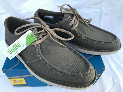 Clarks 15522 Forge Run Shoes Olive Canvas Comfort Pinch Moc 