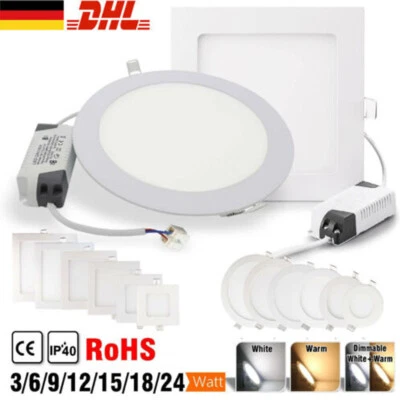 DEPMOG 10X/50X 3W-24W Panel LED Foco empotrable Focos empotrables Luz empotrable ultraplana