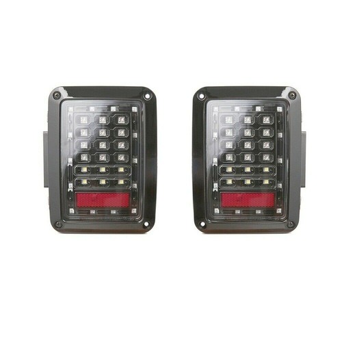 for Jeep Wrangler JK JKU Tail Lights 7" LED Headlights Halo Fog Turn Lamps Combo - Picture 18 of 24