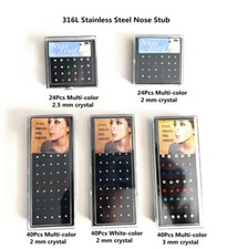 24 Pcs / 40 Pcs Nose Stub Stainless Steel Nose Rings Zirconia Piercing Body Jewe