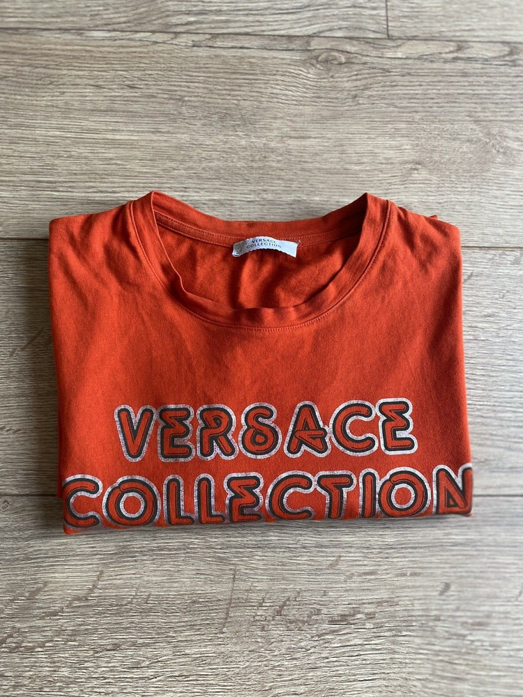 Versace Collection Men's Tshirt Medium Chest 42 inches Red Short Sleeve Top