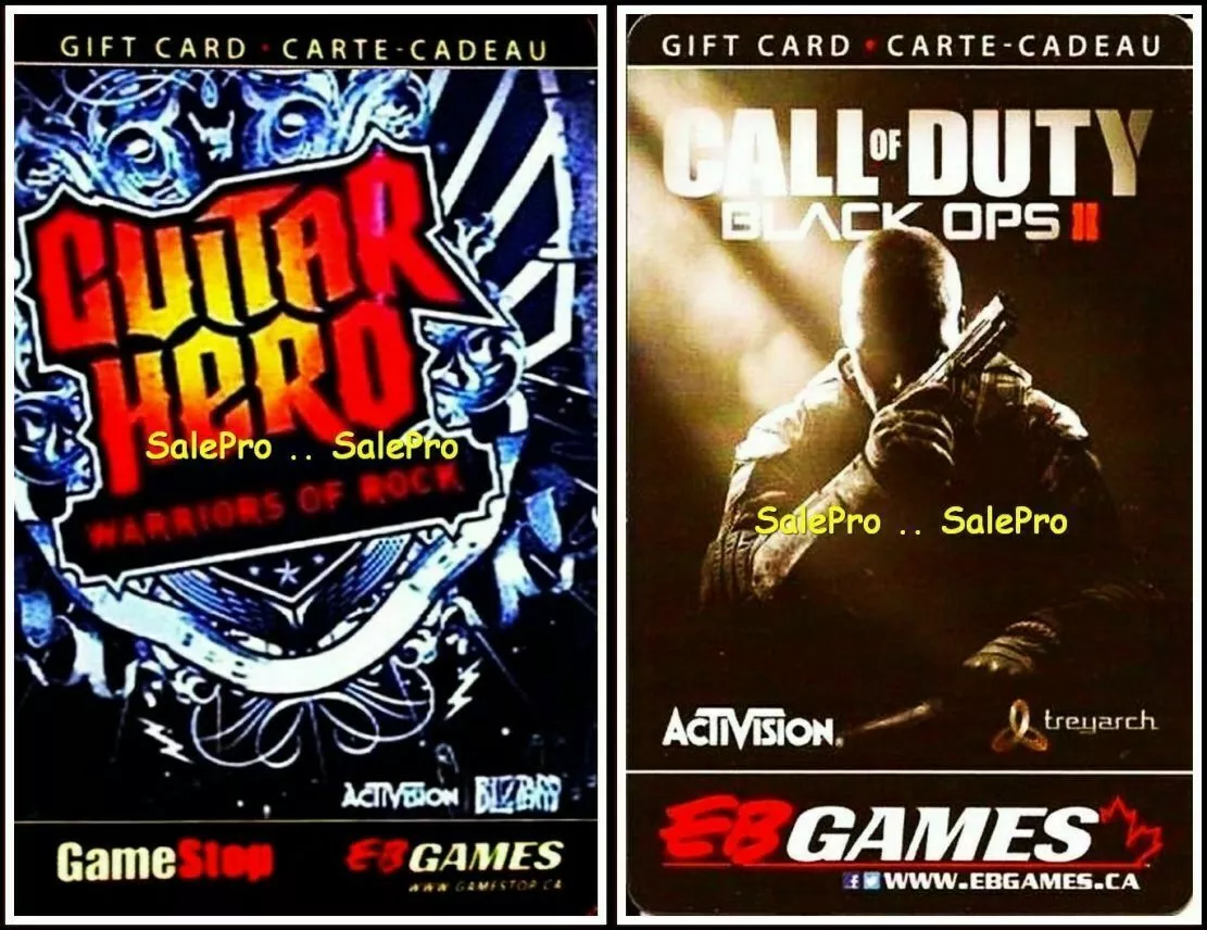 2x EB GAMES CALL OF DUTY BLACK OPS II GUITAR HERO RARE COLLECTIBLE