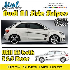 passend für Audi A1 Seitenstreifen QUATTRO S RS Aufkleber Aufkleber Grafik KOSTENLOSER P&P 001