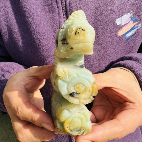 Lucertola calcite caraibica - Espositore naturale intagliato a mano alta qualità - Foto 8 di 9