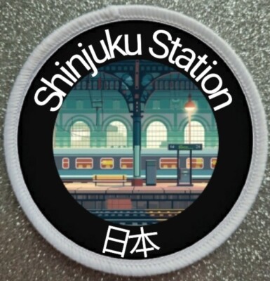 3 Zoll Shinjuku Japan Bahnhof Eisen/Aufnähen Patch Abzeichen 