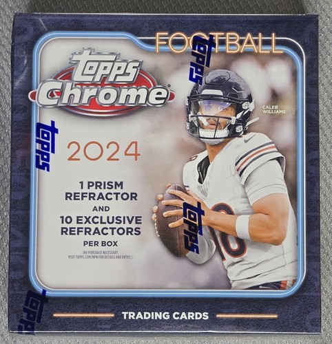 2024 TOPPS CHROME FOOTBALL FACTORY SEALED MEGA BOX 42 NFL CARDS