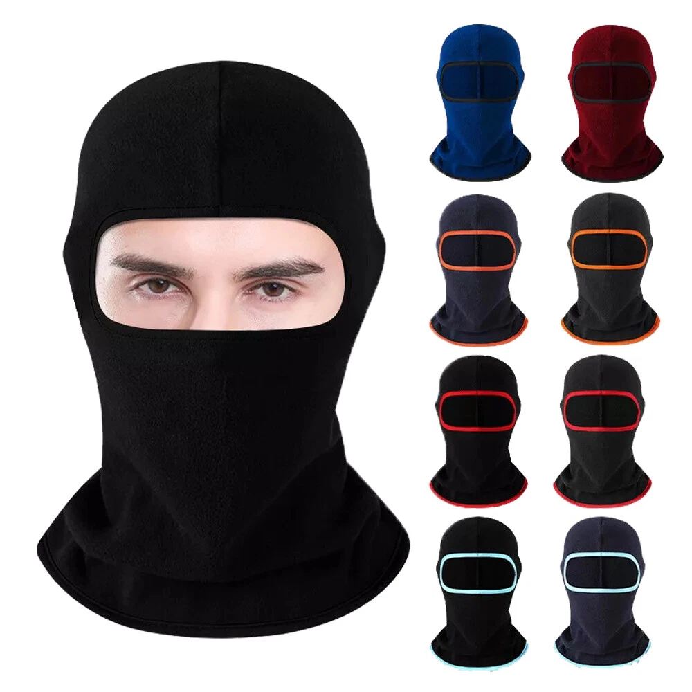 Pasamontañas de 3 agujeros para invierno, máscara térmica de esquí, máscara facial unisex para esquí, ciclismo, camping, escalada, caza, Negro