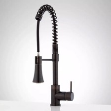 Signature Harware Modern Faucet With Spring Spout- Antique Bronze- Steyn Model
