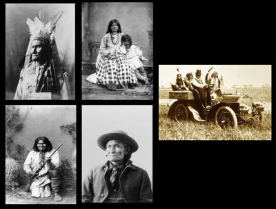 GERONIMO 5 PHOTOS Lot Apache Chief, Native American Indian Leader PHOTO Lot