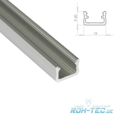 1m ALU-Profil ''S-LINE'' in silber, schwarz oder weiß + Abdeckung für Led Streifen