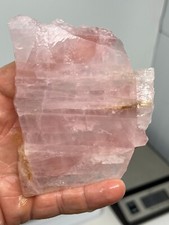 Semi-Transparent Rose Quartz Slab Lapidary Cabbing Carving Chakra Reiki