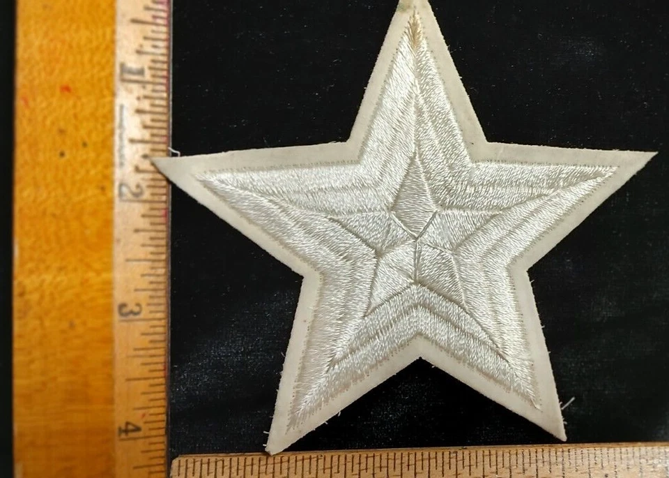 4” White Star Embroidery sew on Patch - Image 2 of 3
