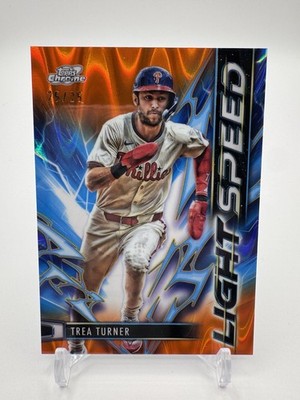 2025 Topps Cosmic Chrome Trea Turner Orange Galactic Refractor Light Speed /25