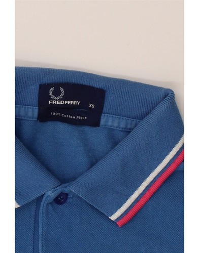 FRED PERRY Mens Polo Shirt XS Blue Cotton DE63 - 第 3/3 張圖片