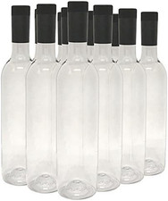 Nicebottles Plastic Wine Bottles  Screw Caps, Clear, 750Ml - Pack of 12