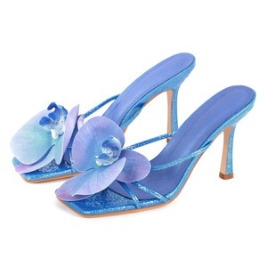 Women's Open Toe High Heel Fashion Slippers Fashion Slip On Sandals Mules US7